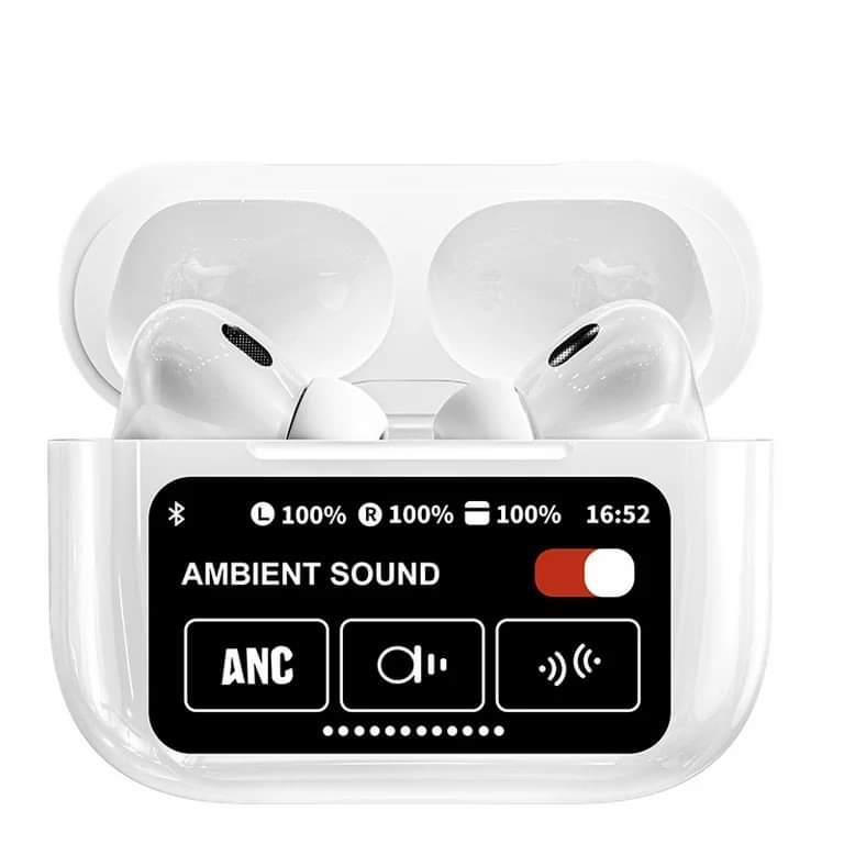 Airpods A9 Pro with Digital Display (Black & White)