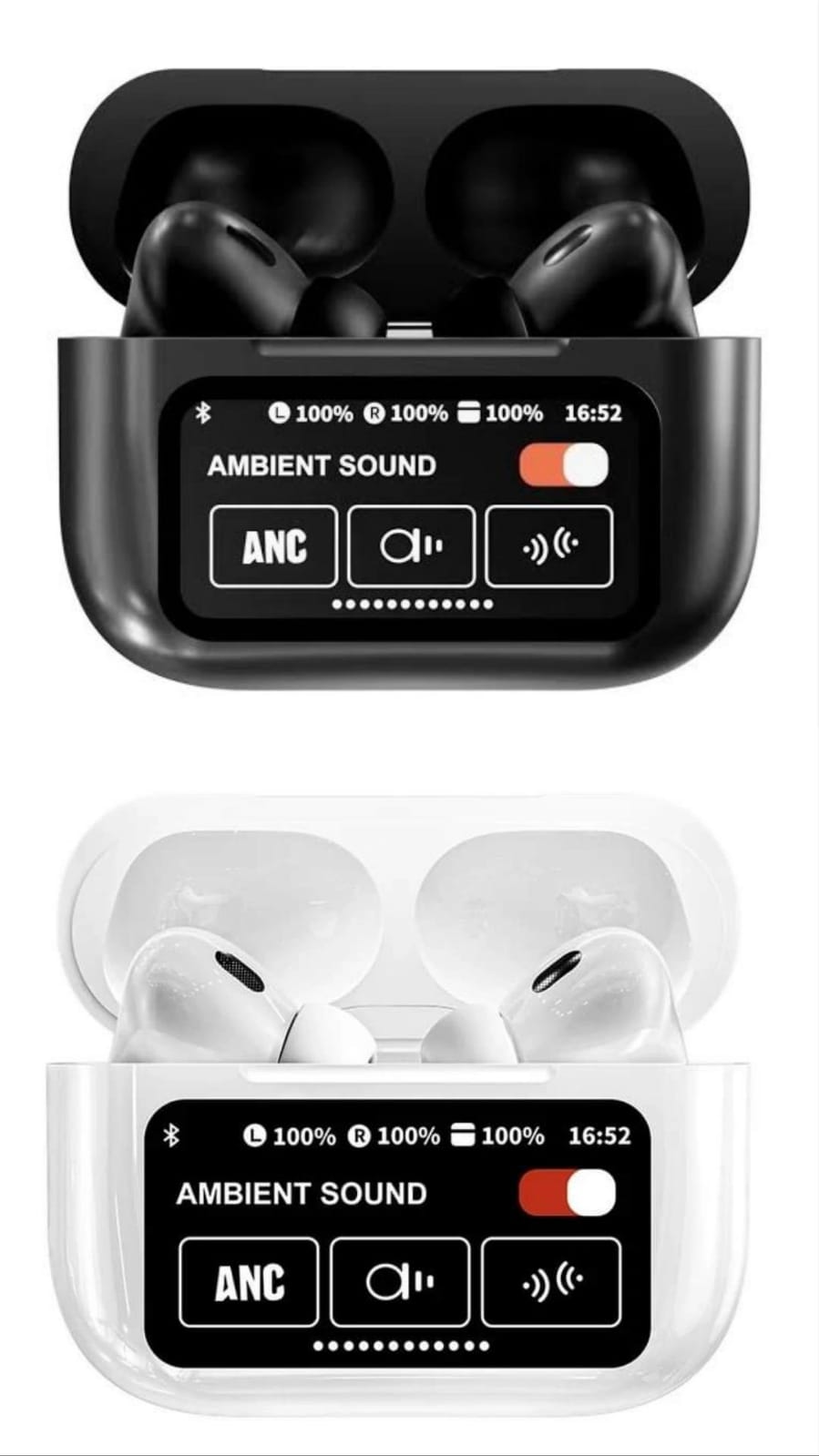 Airpods A9 Pro with Digital Display (Black & White)